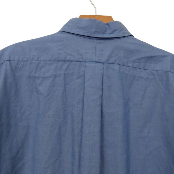 Ralph Lauren Yarmouth Shirt Mens 35 15.5 Blue Cotton Long Sleeve Logo Button Up - Picture 5 of 12